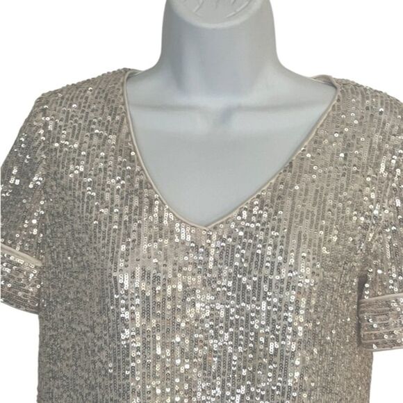 Cece Women’s Sequin V- Neck Shimmer Cocktail Dress Sz XS - Picture 5 of 14